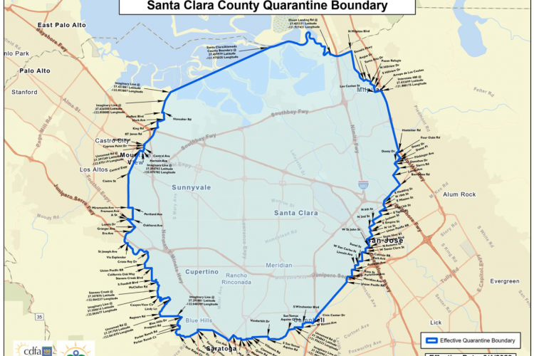 2023 Oriental Fruit Fly quarantine area Santa Clara County